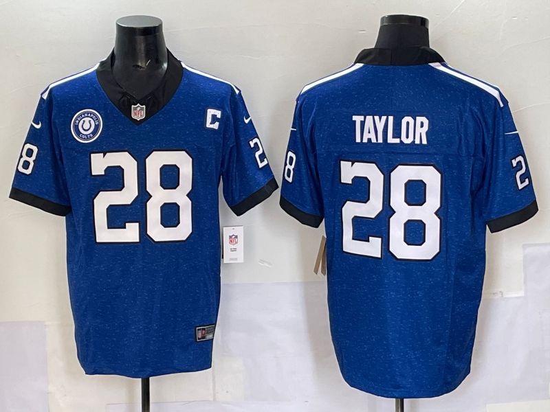 Men 2025 Indianapolis Colts #28 Taylor Blue Retro three generations Nike Limited NFL Jersey 01->new york mets->MLB Jersey